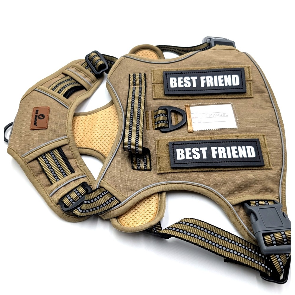 No Pull Tactical Dog Harness Size XL Khaki Pet Marvel Classic - New with Tags
